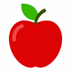Red apple isolated on white, Red apple vector illustration, apple cartoon vector art, apple silhouette, apple vector icon