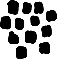 Abstract irregular black blobs and shapes pattern, seamless vector design for backgrounds, wallpapers, textiles, and digital art projects