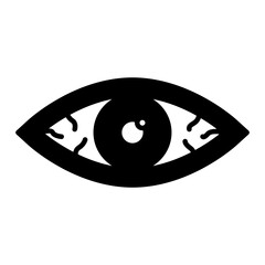 sore eyes icon. black fill icon
