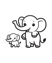 Elephant vector art,graphics Elephants icons set,vintage illustration Elephant clipart,vector Elephants flat style artwork design