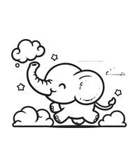 Elephant vector art,graphics Elephants icons set,vintage illustration Elephant clipart,vector Elephants flat style artwork design