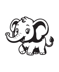 Elephant vector art,graphics Elephants icons set,vintage illustration Elephant clipart,vector Elephants flat style artwork design