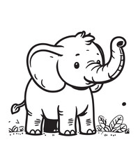 Elephant vector art,graphics Elephants icons set,vintage illustration Elephant clipart,vector Elephants flat style artwork design
