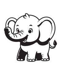 Elephant vector art,graphics Elephants icons set,vintage illustration Elephant clipart,vector Elephants flat style artwork design