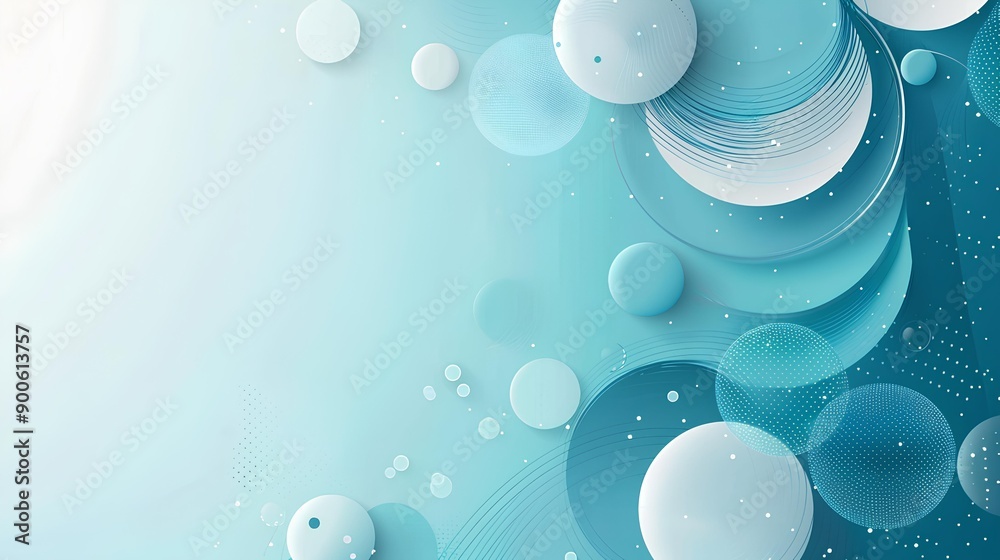 Wall mural a light blue wallpaper featuring bubbles and circles, with a clean, airy design reminiscent of water