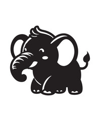 Elephant vector art,graphics Elephants icons set,vintage illustration Elephant clipart,vector Elephants flat style artwork design