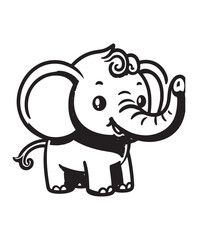 Elephant vector art,graphics Elephants icons set,vintage illustration Elephant clipart,vector Elephants flat style artwork design