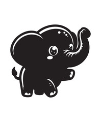 Elephant vector art,graphics Elephants icons set,vintage illustration Elephant clipart,vector Elephants flat style artwork design