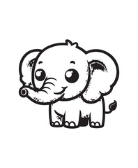Elephant vector art,graphics Elephants icons set,vintage illustration Elephant clipart,vector Elephants flat style artwork design