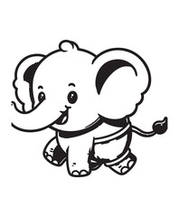 Elephant vector art,graphics Elephants icons set,vintage illustration Elephant clipart,vector Elephants flat style artwork design