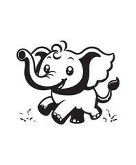 Elephant vector art,graphics Elephants icons set,vintage illustration Elephant clipart,vector Elephants flat style artwork design