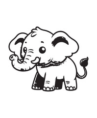 Elephant vector art,graphics Elephants icons set,vintage illustration Elephant clipart,vector Elephants flat style artwork design
