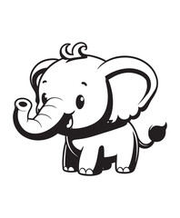 Obraz premium Elephant vector art,graphics Elephants icons set,vintage illustration Elephant clipart,vector Elephants flat style artwork design