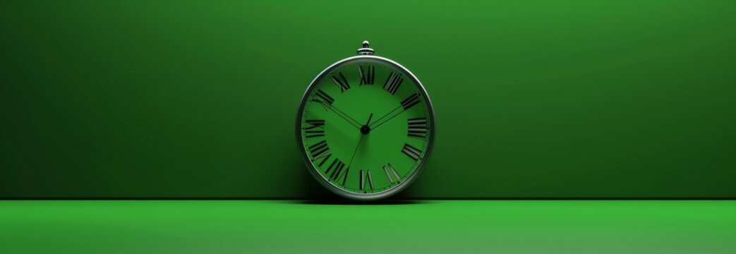 old clock on green secreen 