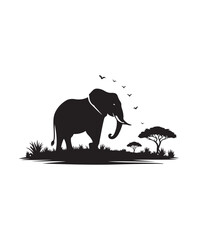 Elephant vector art,graphics Elephants icons set,vintage illustration Elephant clipart,vector Elephants flat style artwork design