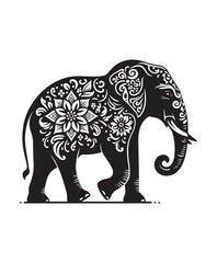 Elephant vector art,graphics Elephants icons set,vintage illustration Elephant clipart,vector Elephants flat style artwork design