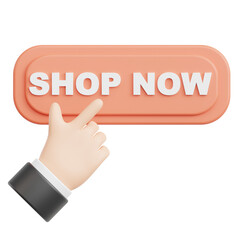 shop now button 3d icon illustration