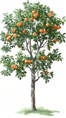 Bountiful Harvest. Lush tree bearing ripe fruits.