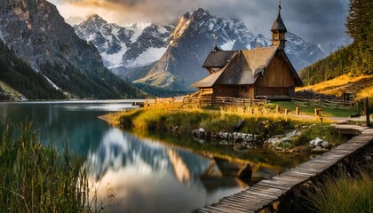 Fototapeta premium sunrise over the mountains