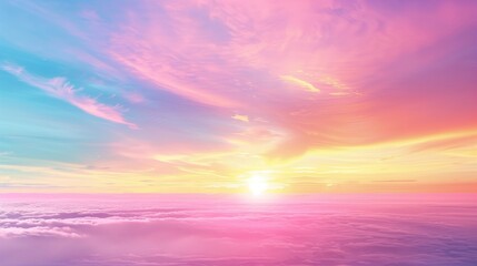 pastel colored rainbow sunset