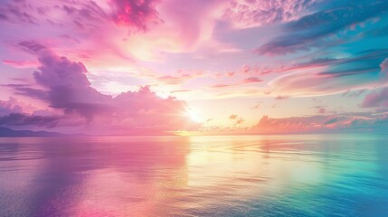 pastel colored rainbow sunset