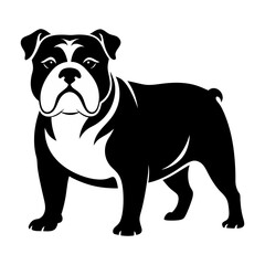 Obraz premium a black and white image of a bulldog on a white background