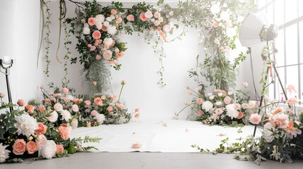 Fototapeta premium Minimalist White Studio Background Develop a studio