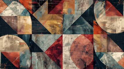 Vintage abstract geometric shapes background. Abstract geometric wallpaper