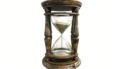 hourglass with clay isolated on white