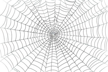 Obraz premium spider web design, black and white, line art, simple, clean background