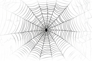 Obraz premium spider web design, black and white, line art, simple, clean background