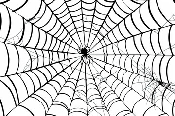 spider web design, black and white, line art, simple, clean background