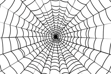 Obraz premium spider web design, black and white, line art, simple, clean background