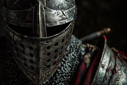 ai generative crusader knight close up