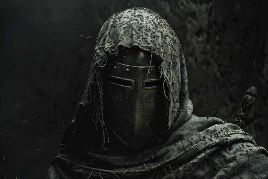 ai generative crusader knight close up