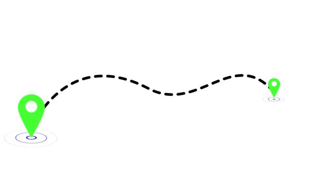 Animated in location icon. The concept of moving from one place to another.  