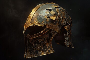 ai generative worn viking helmet