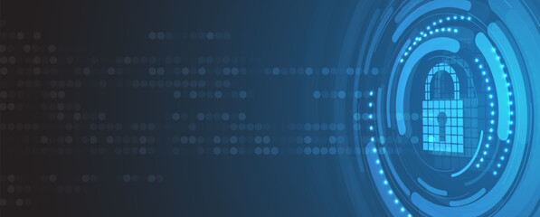 Cyber security and information or network protection. Future cyber technology web services for business and internet project. Vector art.