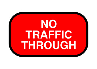 Sign, traffic prohibition symbol in red black and white version