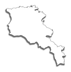 ARMENIA MAP WITH ITS REGIONS AND POLITICAL ADMINISTRATIVE DIVISIONS