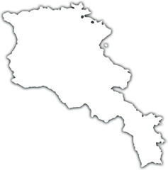 ARMENIA MAP WITH ITS REGIONS AND POLITICAL ADMINISTRATIVE DIVISIONS