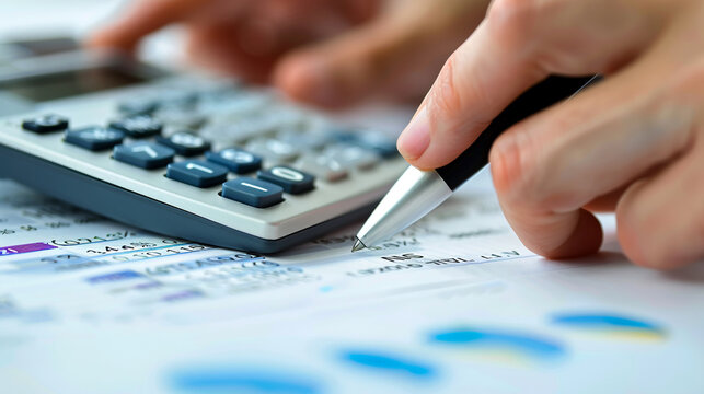 Closeup hand using computer developing AI algorithm artificial intelligence