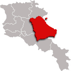 GEGHARKUNIK map REGION of ARMENIA 3d isometric map