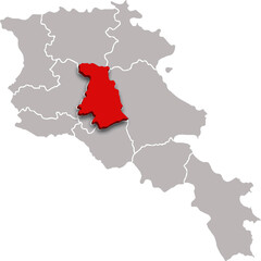 KOTAYK map REGION of ARMENIA 3d isometric map