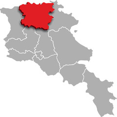 Fototapeta premium LORI map REGION of ARMENIA 3d isometric map