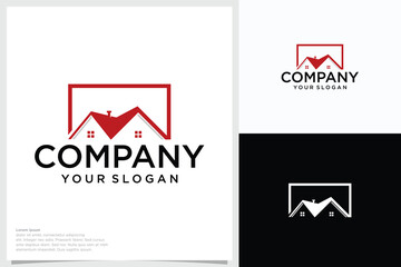 Property logo house roof and house logo vector