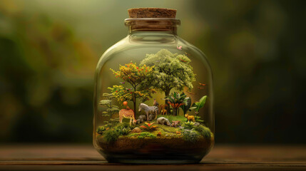 Miniature Jungle in a Bottle