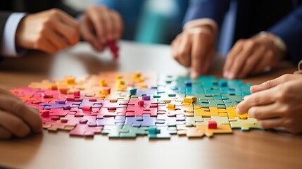 Fototapeta premium Collaborative Puzzle Solving