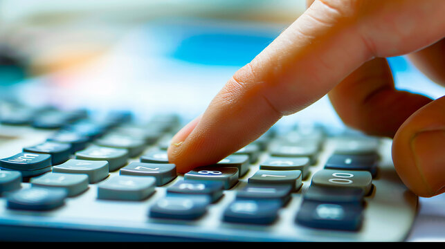 Closeup hand using computer developing AI algorithm artificial intelligence