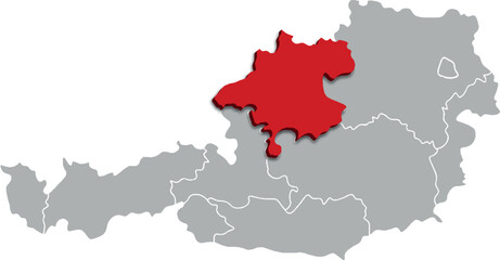 UPPER AUSTRIA map 
FEDERATE STATE of AUSTRIA 3d isometric map